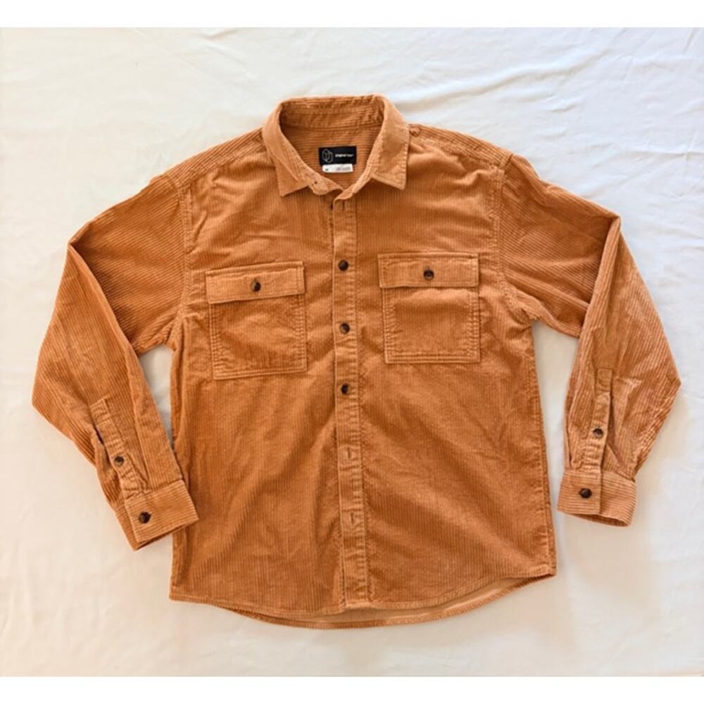 Original Use Mens Corduroy Button Up Shirt Size M Rust Brown Streetwear Retro
